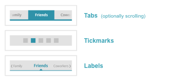 Example paging companion UI elements